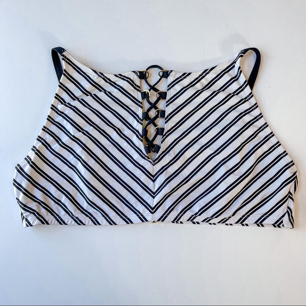 Bleu by Rod Beattie Striped Bikini Top Size 14